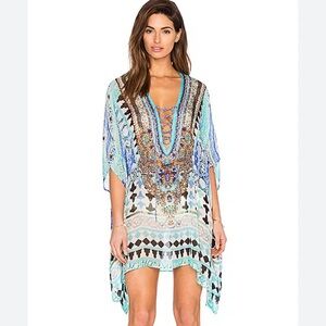 Camilla Short Lace Up Silk Kaftan NWOT